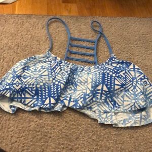 Blue and whit bikini top